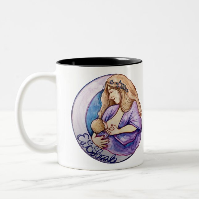 Caneca De Café Em Dois Tons Aleitamento local Deusa de amamentação (Esquerda)
