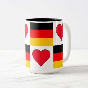 Caneca De Café Em Dois Tons Alemanha Bandeira Coração Padrão Orgulho Alemão Pa