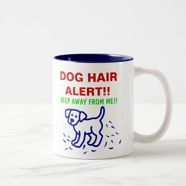 Caneca De Café Em Dois Tons ALERTA DO CABELO DE CÃO -- Labrador (Direita)