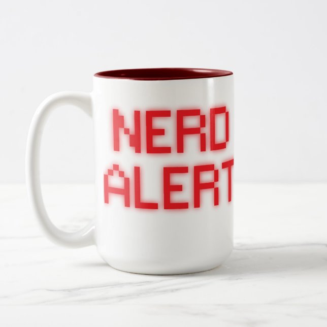 Caneca De Café Em Dois Tons Alerta do nerd (Esquerda)