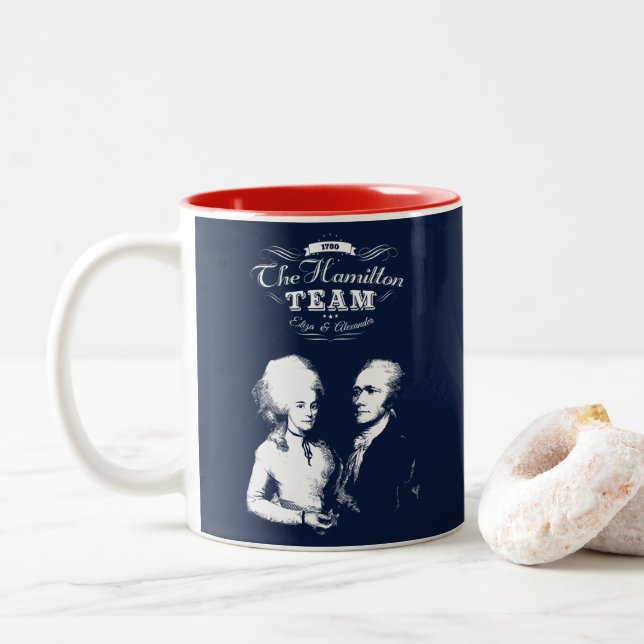 Caneca De Café Em Dois Tons Alexander Hamilton, Eliza. Presentes da história. (Com Donut)