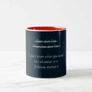 Caneca De Café Em Dois Tons Alexander Hamilton primeiro Jefferson disparado