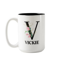 alfabeto bonito Floral V monograma