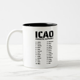 Caneca De Café Em Dois Tons Alfabeto Fonético ICAO
