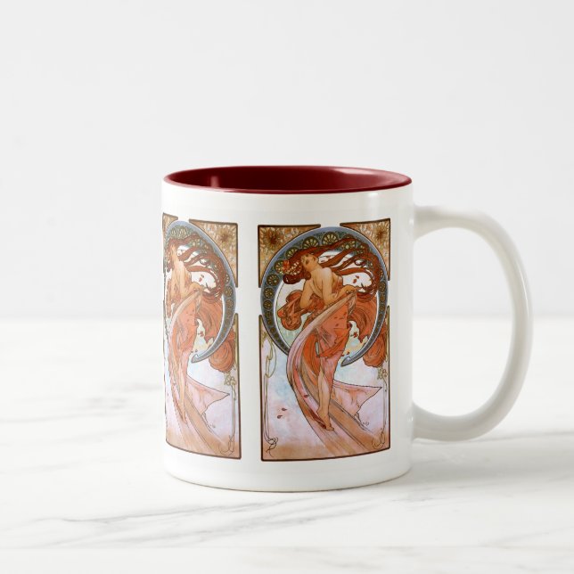 Caneca De Café Em Dois Tons Alfons Mucha: Dança (Direita)