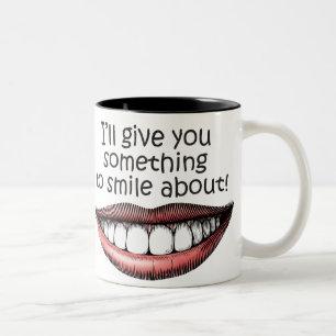 Caneca De Café Em Dois Tons algo-à-sorriso-sobre
