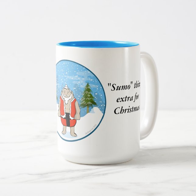 Caneca De Café Em Dois Tons Algo Extra no Natal (Frente Esquerda)