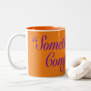 Caneca De Café Em Dois Tons Algo Mais Confortável Laranja Roxo Grande