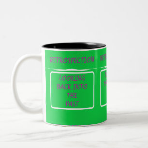 Caneca De Café Em Dois Tons Algo para um professor cor verde com palavras