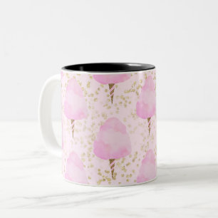 Caneca De Café Em Dois Tons Algodão doce cor-de-rosa & meninas na moda bonitos