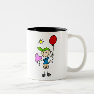 Caneca De Café Em Dois Tons Algodão Doce E Balões No Copo da Feira