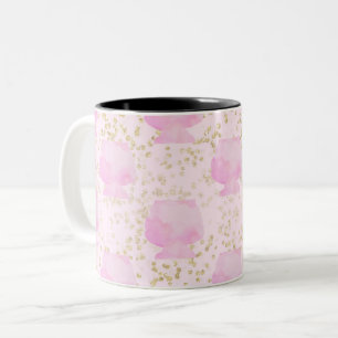 Caneca De Café Em Dois Tons Algodão Doce Rosa & Purpurina Dourada Meninas Boni
