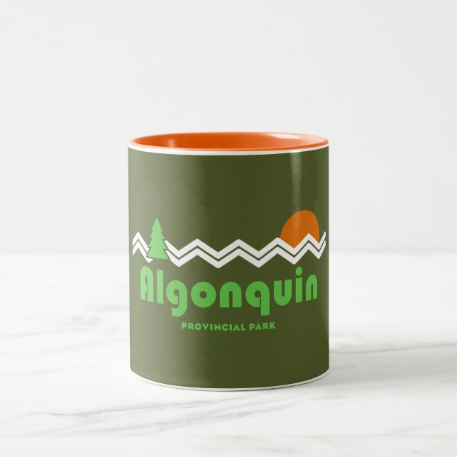 Caneca De Café Em Dois Tons Algonquin Provincial Park Retro (Centro)