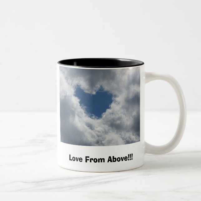 Caneca De Café Em Dois Tons Alguém acima ama-o lá (Direita)