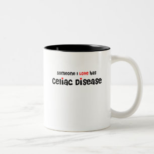 Caneca De Café Em Dois Tons alguém amor de I tem a doença celíaca/coraçõe