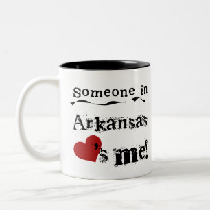 Caneca De Café Em Dois Tons Alguém em Arkansas ama-me