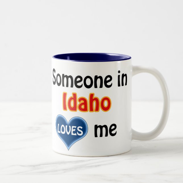 Caneca De Café Em Dois Tons Alguém em Idaho me ama (Direita)