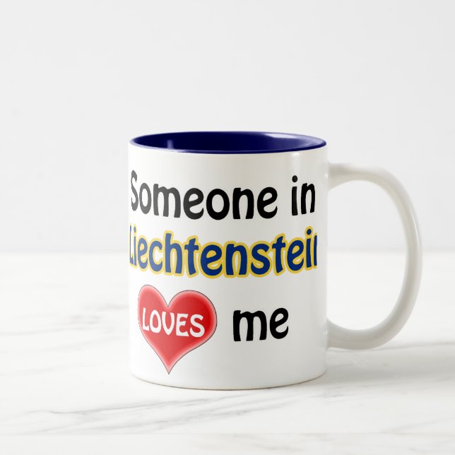 Caneca De Café Em Dois Tons Alguém em Liechtenstein me ama (Direita)