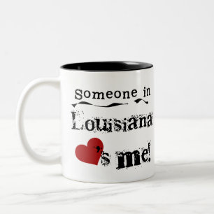 Caneca De Café Em Dois Tons Alguém em Louisiana ama-me