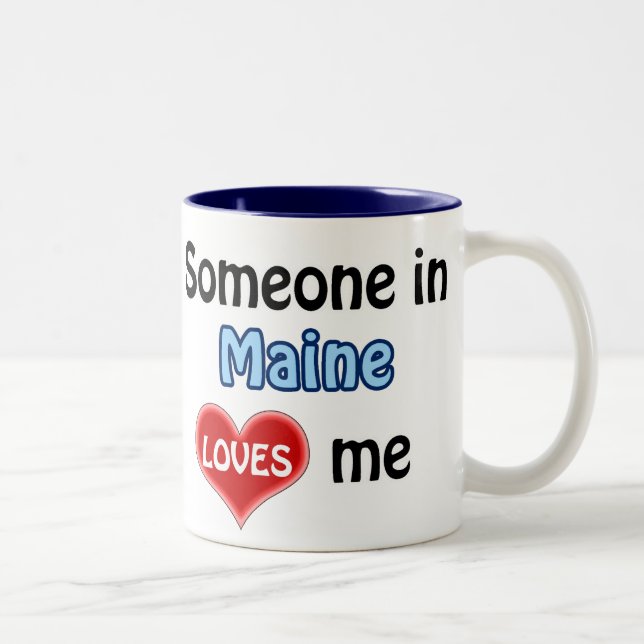 Caneca De Café Em Dois Tons Alguém em Maine me ama (Direita)