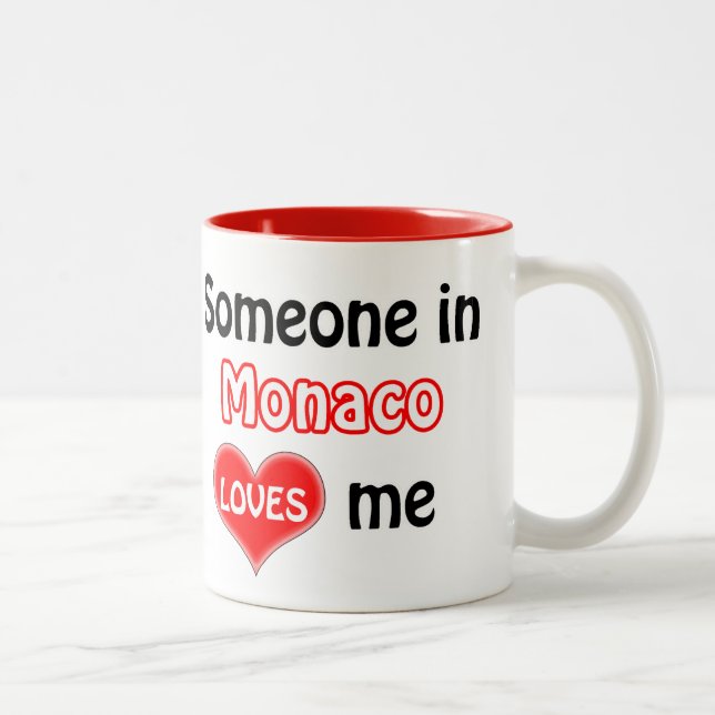 Caneca De Café Em Dois Tons Alguém em Mônaco me ama (Direita)