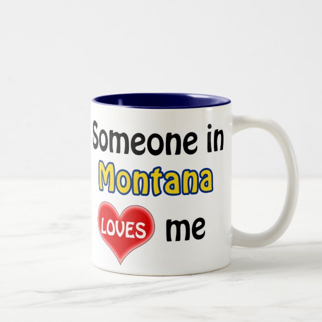 Caneca De Café Em Dois Tons Alguém em Montana me ama (Direita)