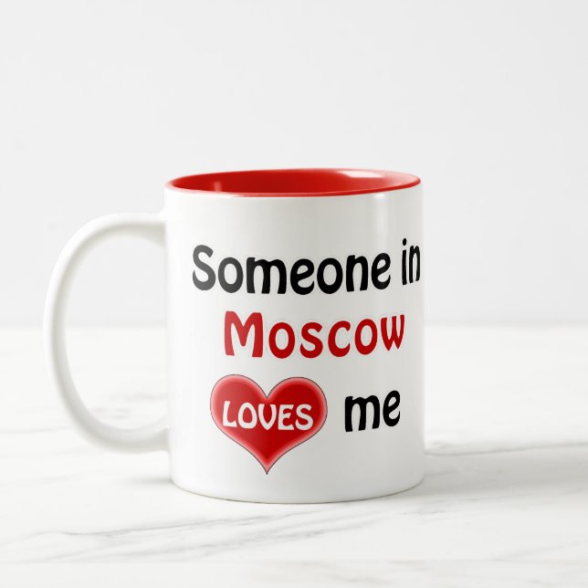 Caneca De Café Em Dois Tons Alguém em Moscou me ama (Esquerda)