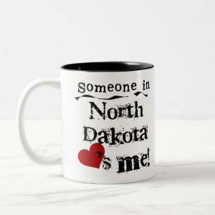 Caneca De Café Em Dois Tons Alguém em North Dakota ama-me