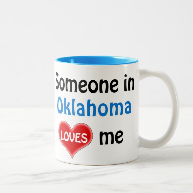Caneca De Café Em Dois Tons Alguém em Oklahoma me ama (Direita)