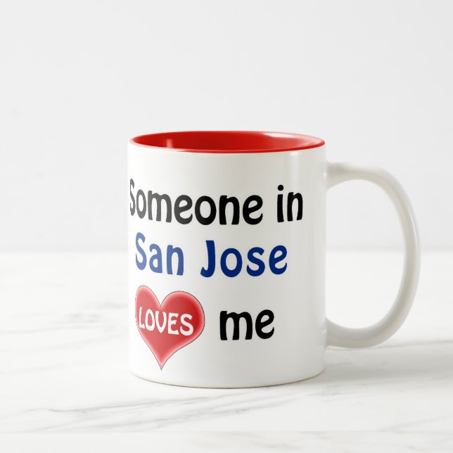 Caneca De Café Em Dois Tons Alguém em San Jose me ama (Direita)