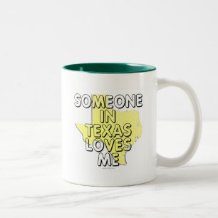 Caneca De Café Em Dois Tons Alguém em Texas ama-me