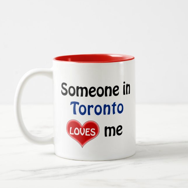 Caneca De Café Em Dois Tons Alguém em Toronto me ama (Esquerda)