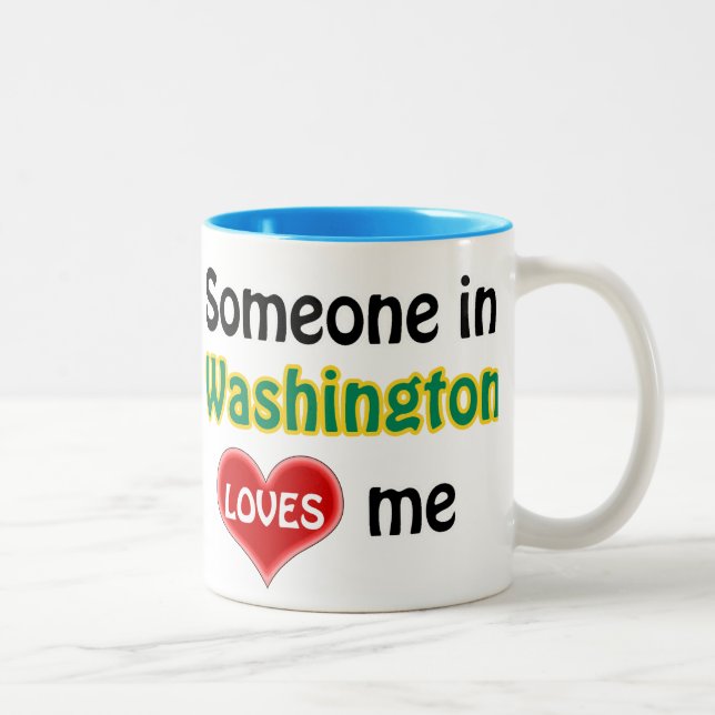Caneca De Café Em Dois Tons Alguém em Washington me ama (Direita)