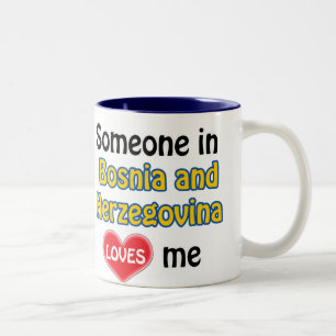 Caneca De Café Em Dois Tons Alguém na Bósnia e Herzegovina me ama