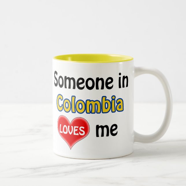 Caneca De Café Em Dois Tons Alguém na Colômbia me ama (Direita)