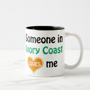 Caneca De Café Em Dois Tons Alguém na Costa do Marfim me ama