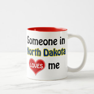 Caneca De Café Em Dois Tons Alguém na Dakota do Norte me ama