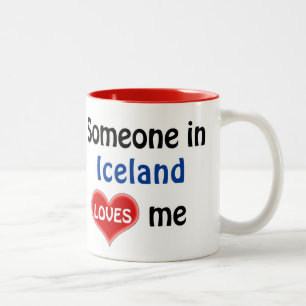 Caneca De Café Em Dois Tons Alguém na Islândia me ama