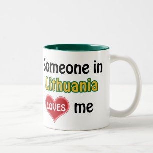 Caneca De Café Em Dois Tons Alguém na Lituânia me ama