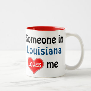 Caneca De Café Em Dois Tons Alguém na Louisiana me ama