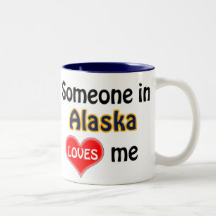 Caneca De Café Em Dois Tons Alguém no Alasca me ama
