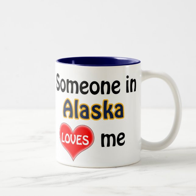 Caneca De Café Em Dois Tons Alguém no Alasca me ama (Direita)
