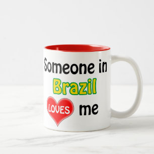 Caneca De Café Em Dois Tons Alguém no Brasil me ama