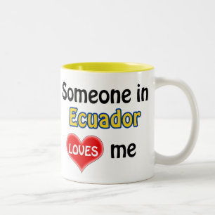Caneca De Café Em Dois Tons Alguém no Equador me ama
