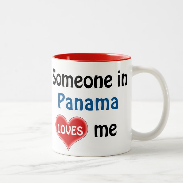 Caneca De Café Em Dois Tons Alguém no Panamá me ama (Direita)