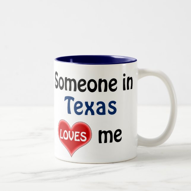 Caneca De Café Em Dois Tons Alguém no Texas me ama (Direita)