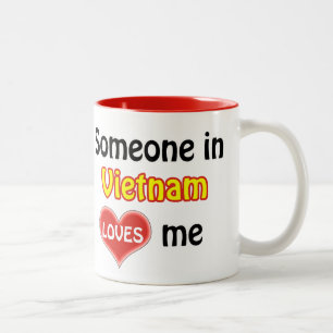 Caneca De Café Em Dois Tons Alguém no Vietname me ama
