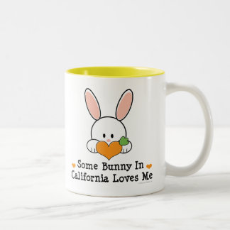 Caneca De Café Em Dois Tons Algum coelho em Califórnia ama-me caneca