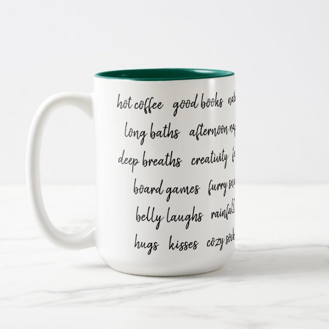 Caneca De Café Em Dois Tons Algumas das minhas coisas favoritas (Esquerda)