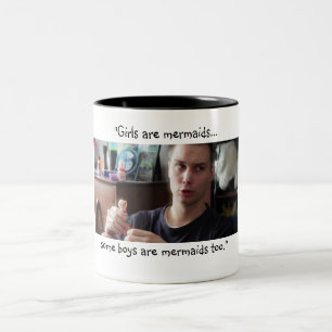 Caneca De Café Em Dois Tons "Alguns meninos são sereias demasiado"